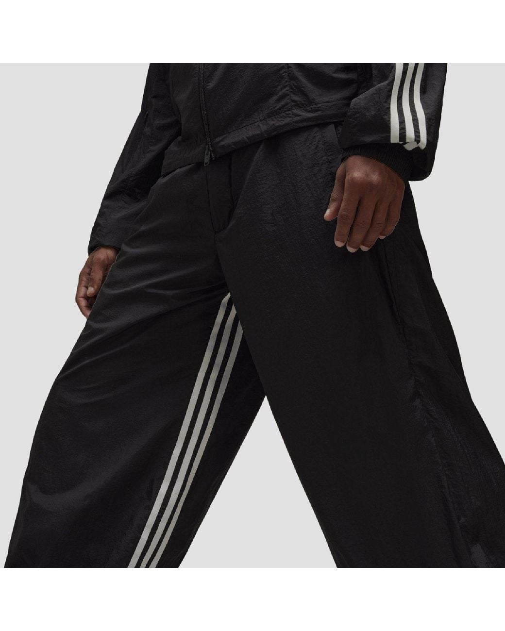 Y-3 Black 3-Stripes Shell Track Bottoms for men