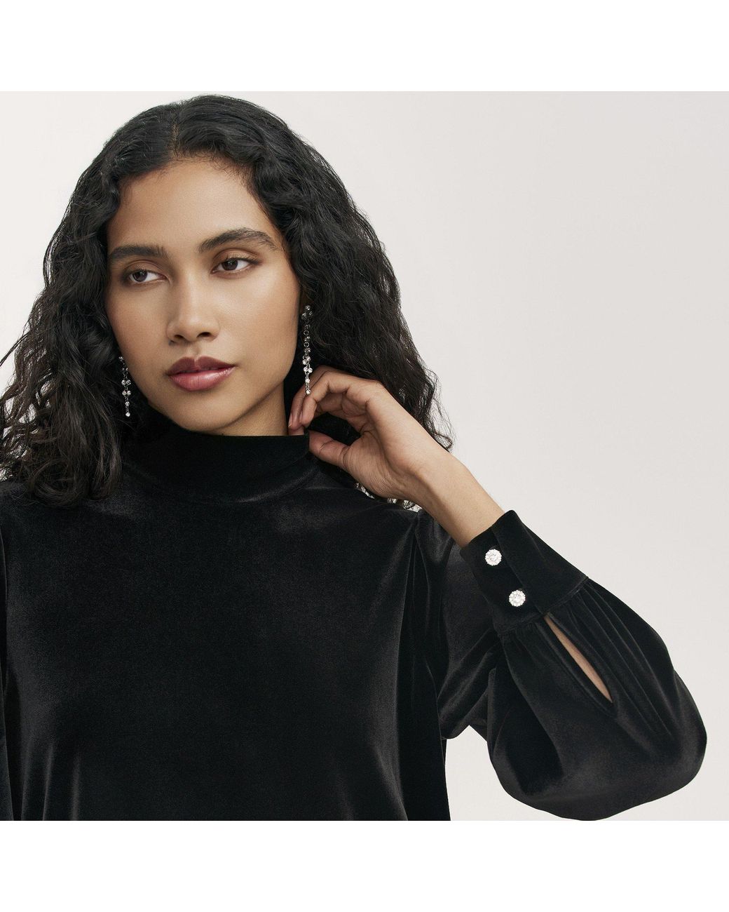 Finery London Black Clementine Long-Sleeve Plain Shirt