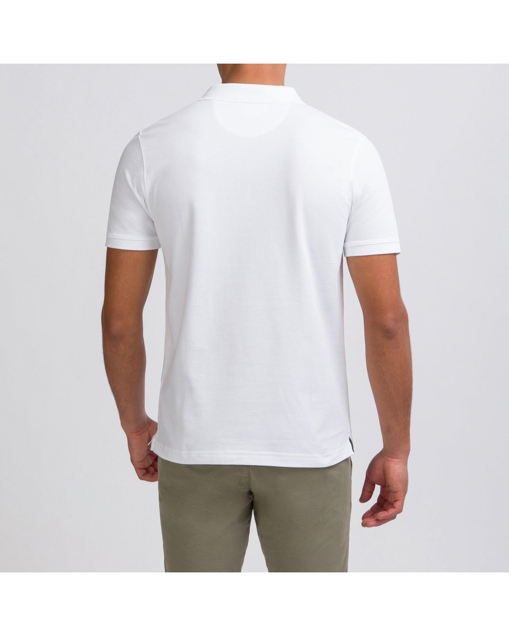 Eden Park White Stretch Pima Cotton Polo for men
