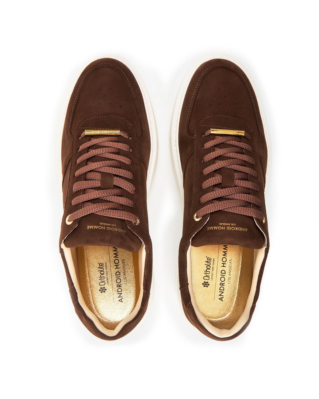 Android Homme Brown Manhattan Suede Low-Top Trainers for men