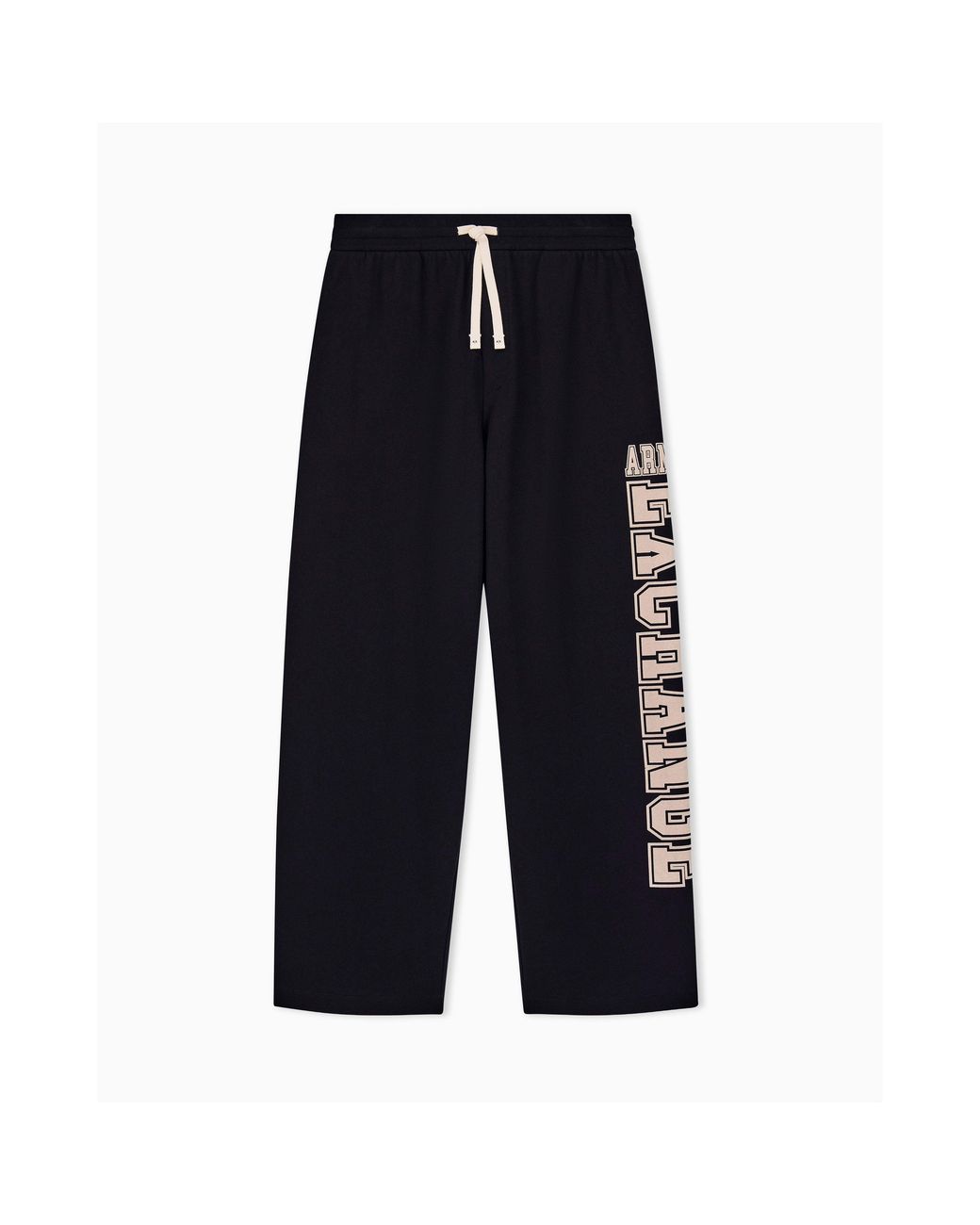 ARMANI EXCHANGE Black Cotton Open-Hem Joggers for men