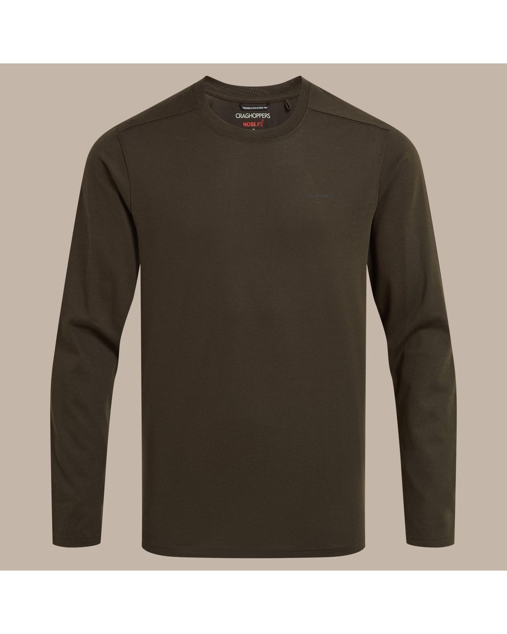 Craghoppers Black Nosi Life Abel Long Sleeve Tshirt for men