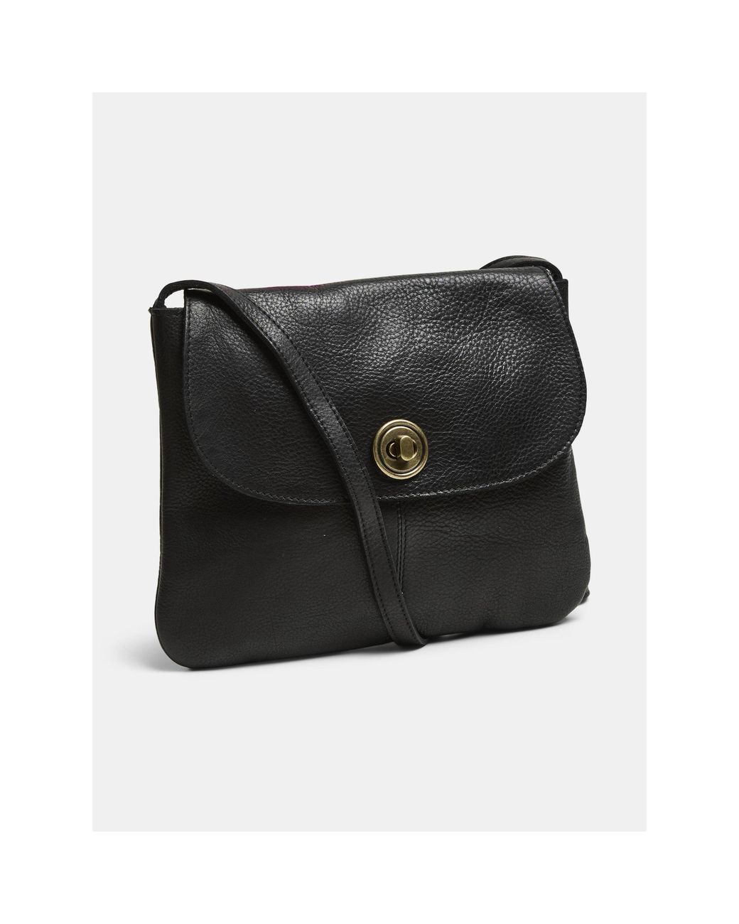 Pieces Black Totally Large Leather Cross-Body Bag