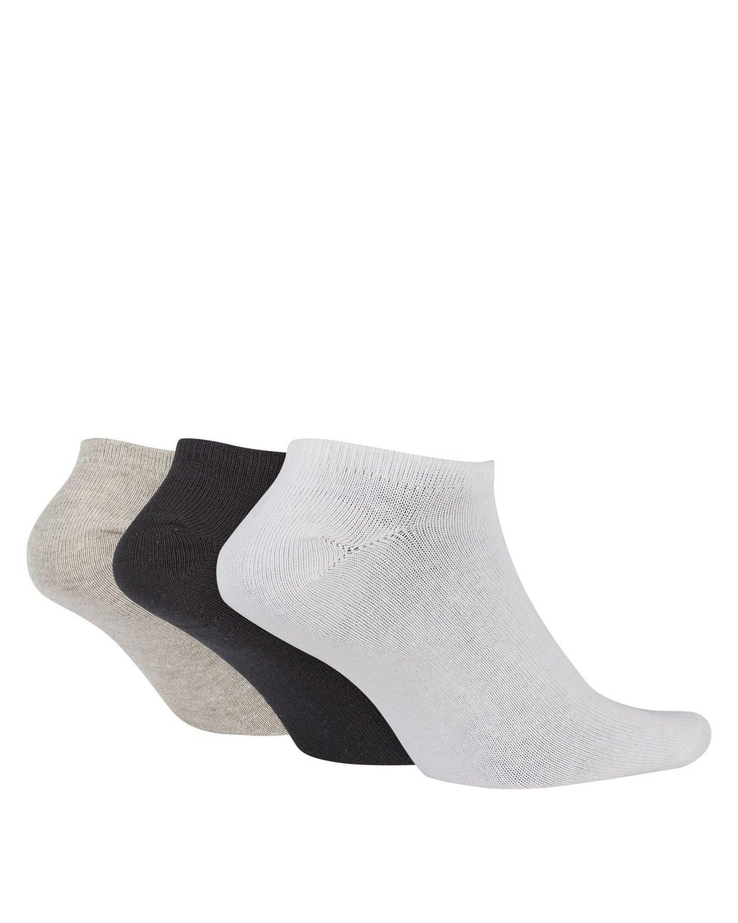 Nike Gray 3 Pack No Show Socks for men