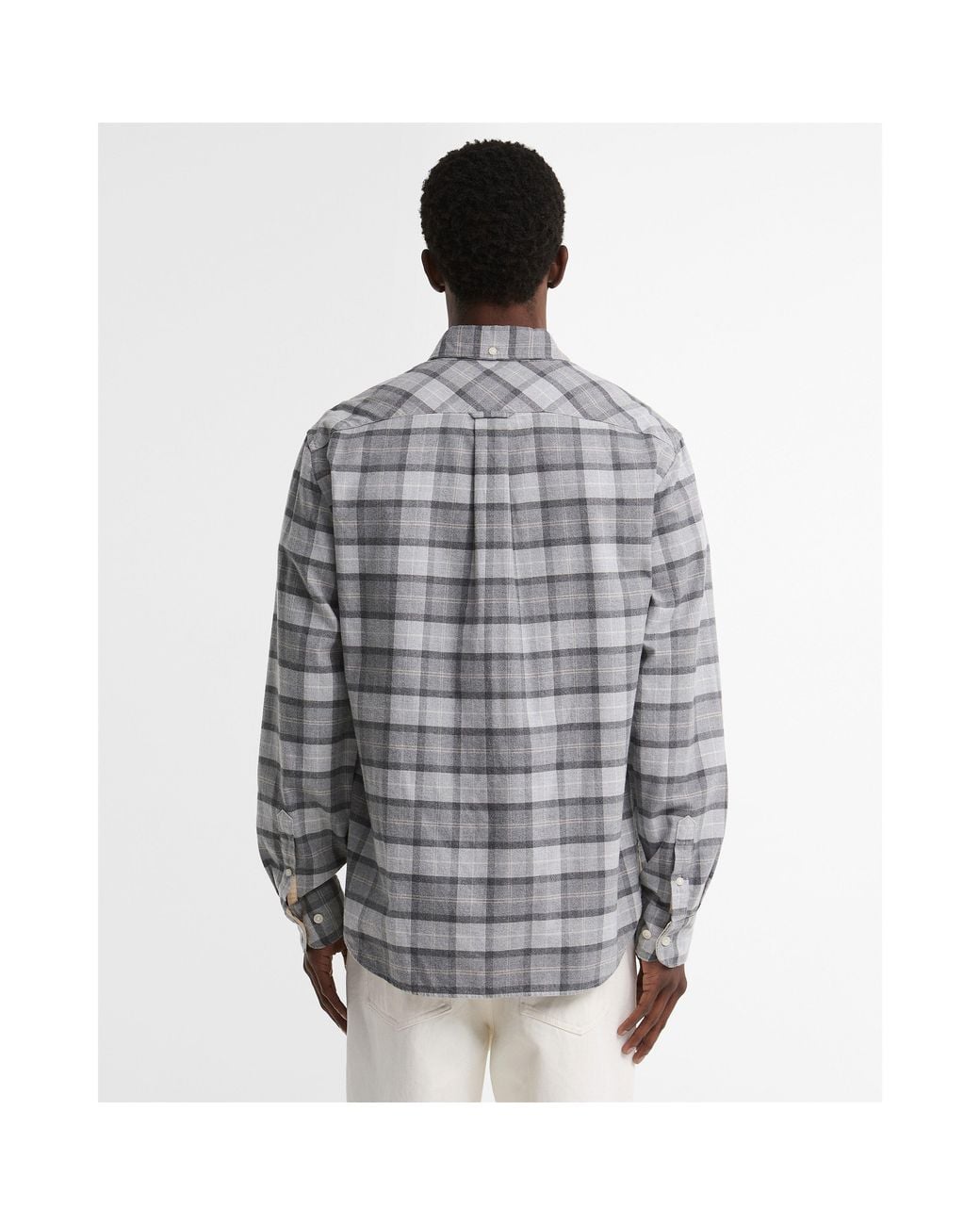 Barbour Gray Dunoon Tartan Cotton Long-Sleeve Shirt for men
