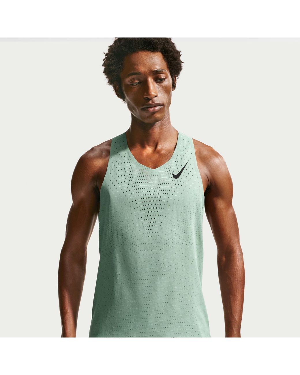 Nike Green Aeroswift Dri-Fit Adv Running Singlet for men