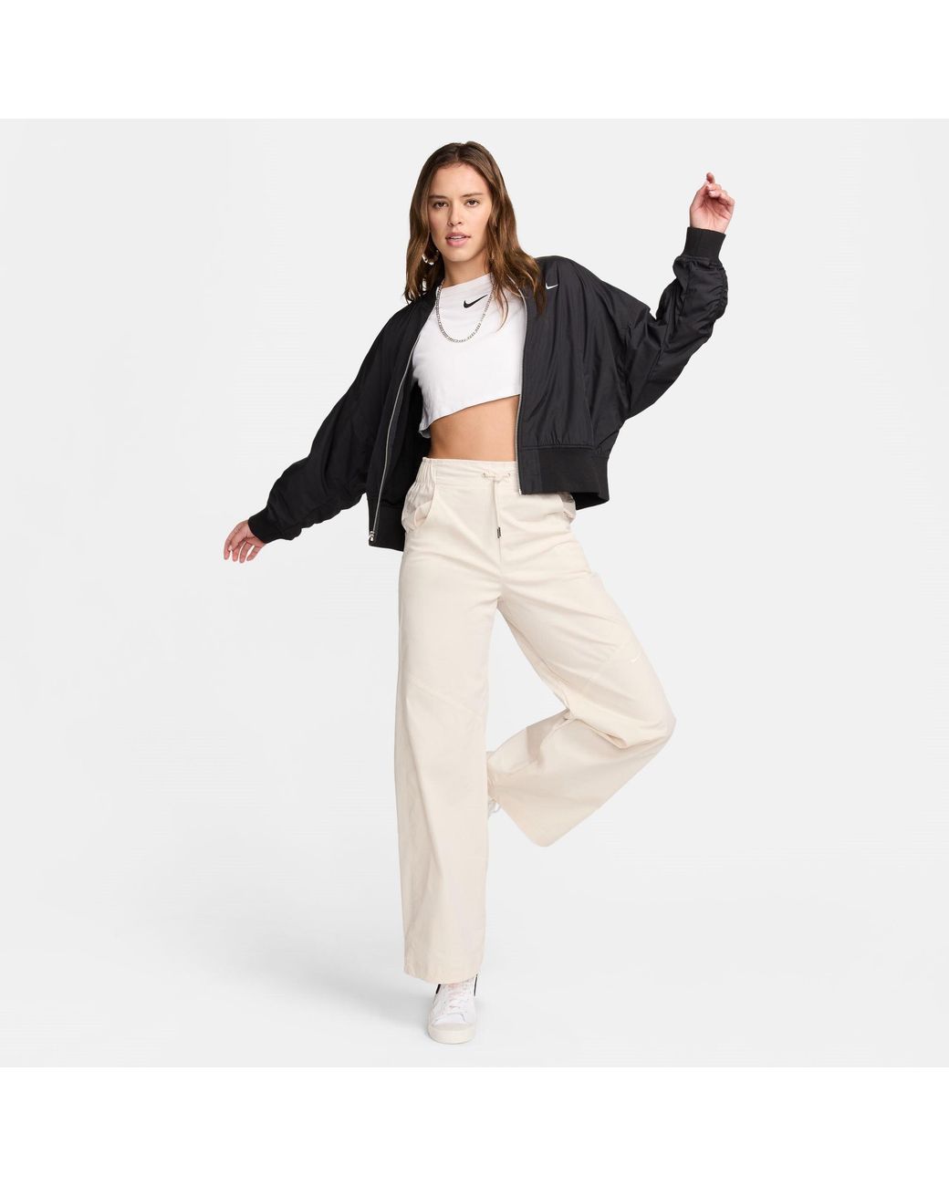 Nike Black Sportswear Essential Oversized Bomber Jacket