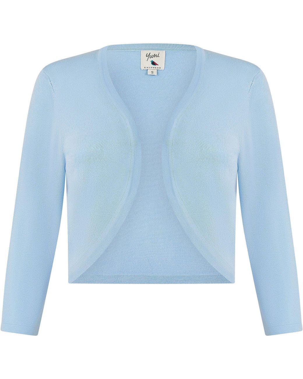 Yumi' Blue Knitted Curve Bolero