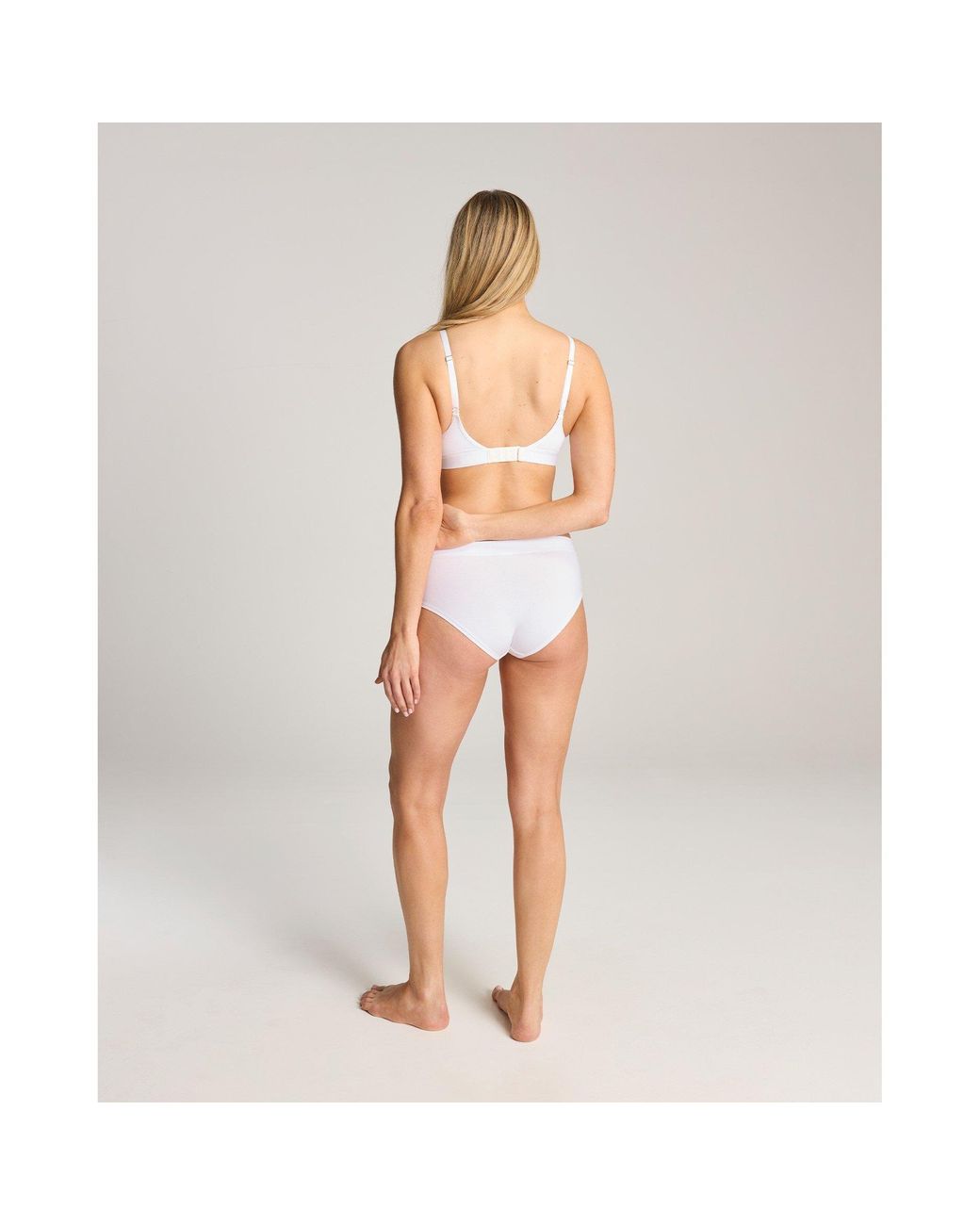 Nudea White Cotton Modal Contour Scoop Bralette