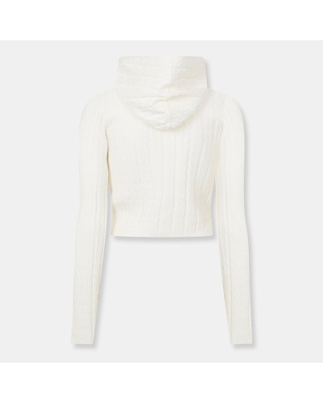 Jack Wills White Full Zip Cable Knit Jumper