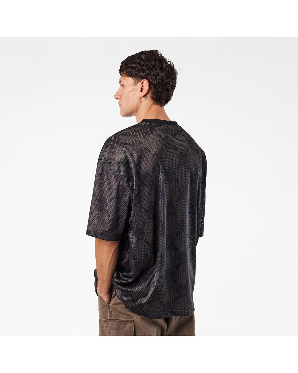 Daily Paper Black Mesh Logo T-Shirt for men