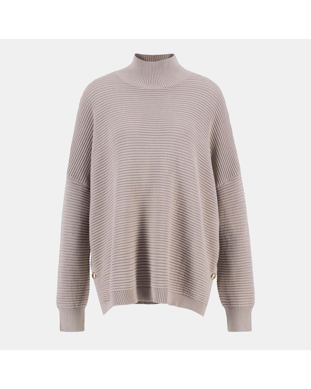 Barbour Gray Kaia Funnel-Neck Jumper