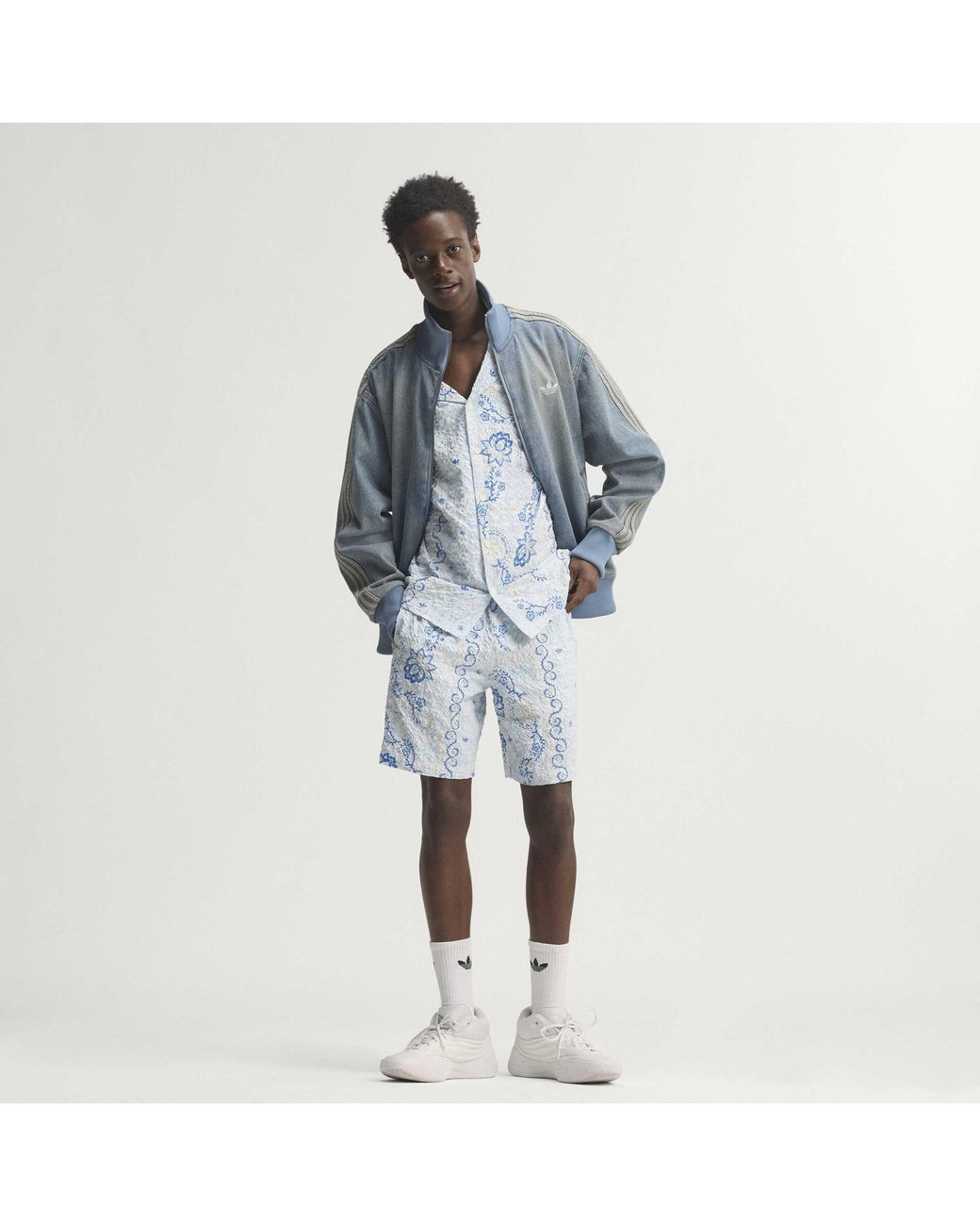 Adidas Originals Blue Firebird Adicolor Denim Track Top Asia Sizing Ks4970 for men