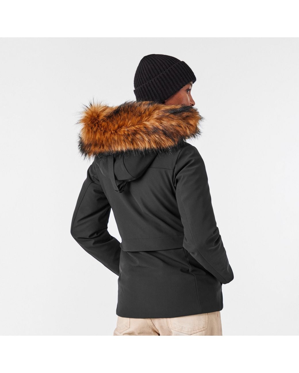 ARCTIC ARMY Black Hooded Long Sleeve Weather Resistant Parka