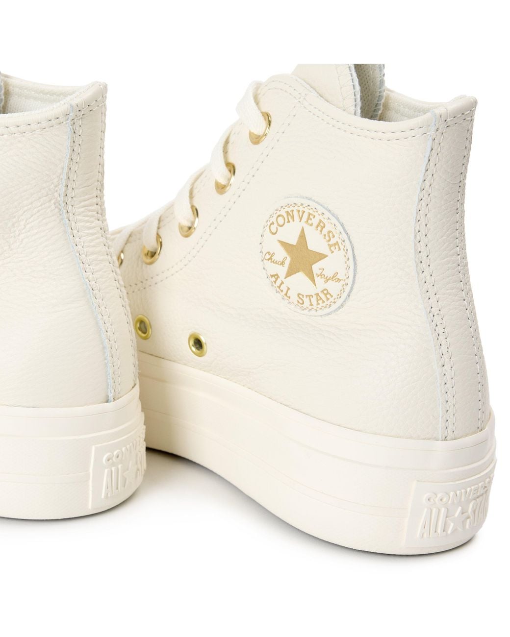 Converse White Chuck Taylor All Star Lift Leather High-Top Trainers