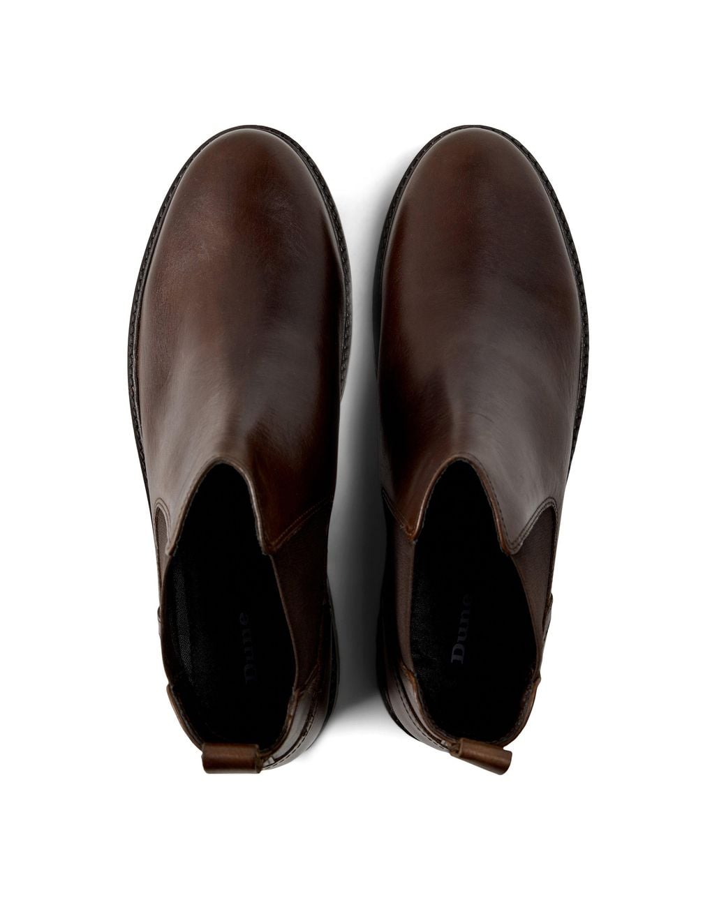 Dune Brown Carden Leather Chelsea Boots for men