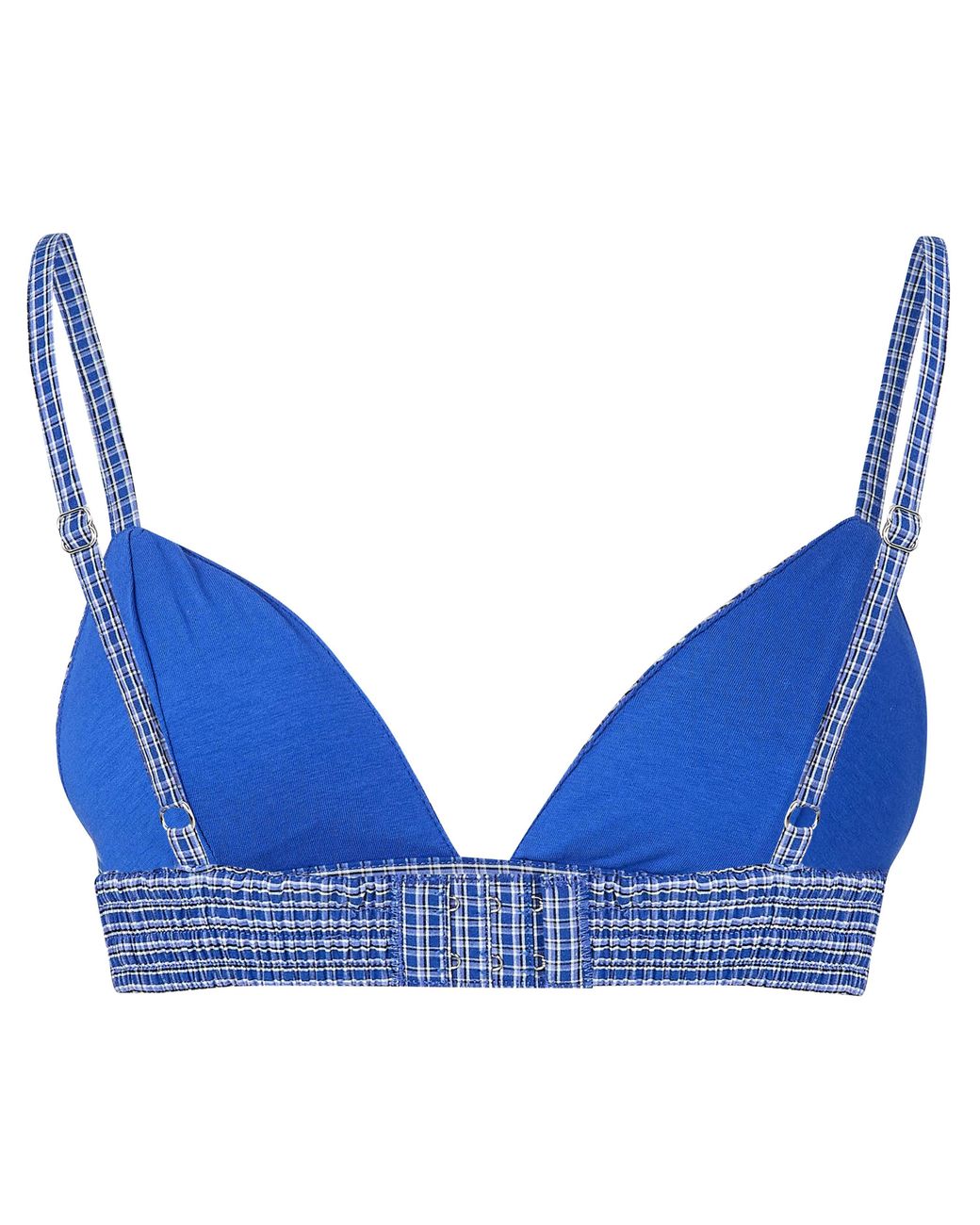 WRSTBHVR Blue Tavin Plaid Cotton Crop Vest