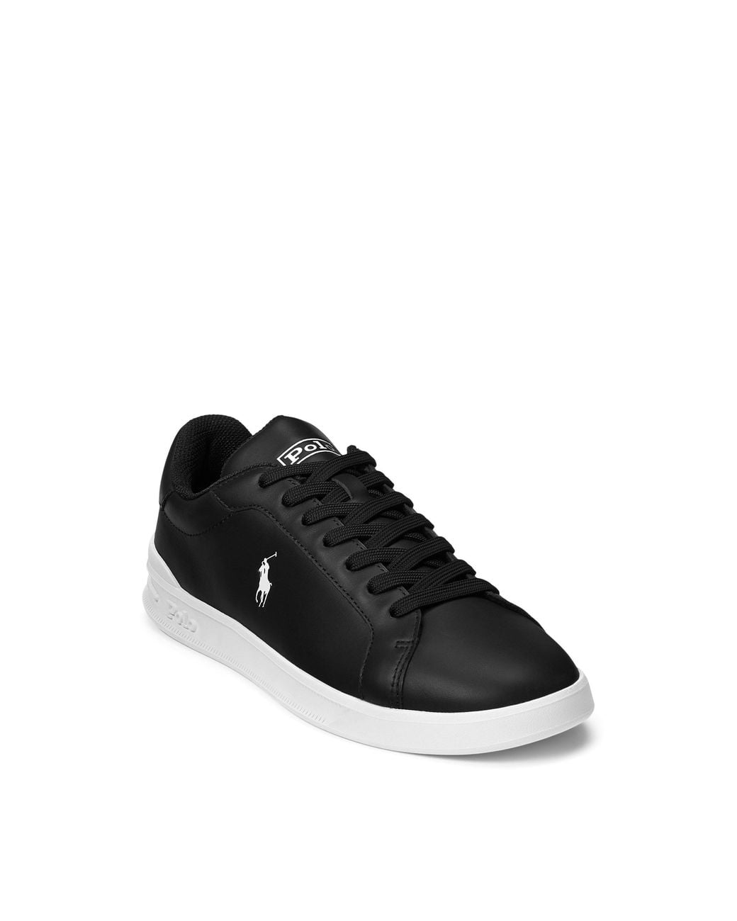 Polo Ralph Lauren Black Heritage Court Low-Top Trainers for men