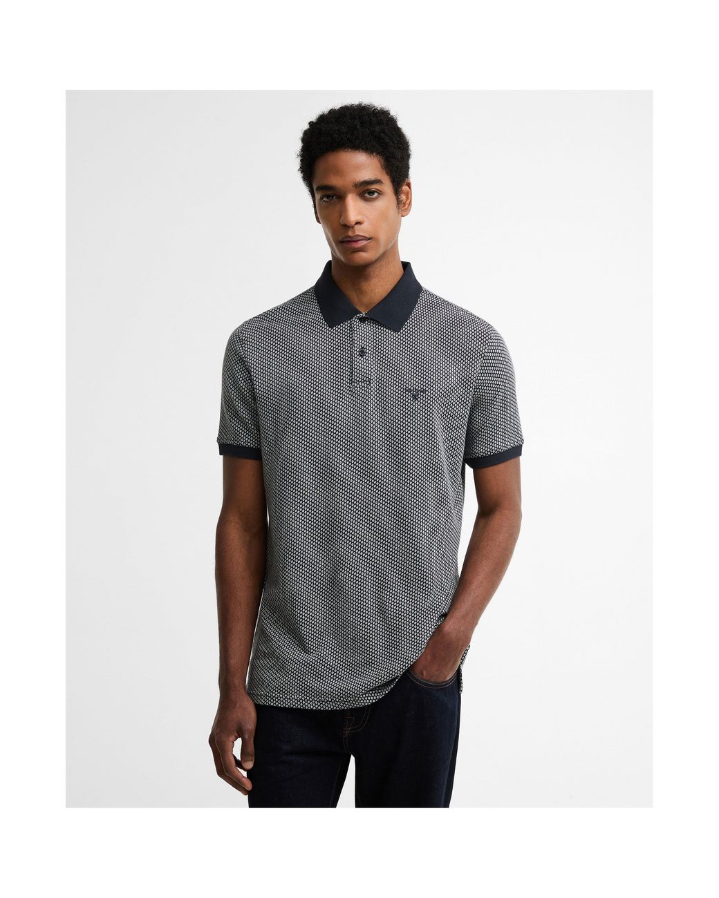 Barbour Gray Short Sleeve Polo Shirt for men