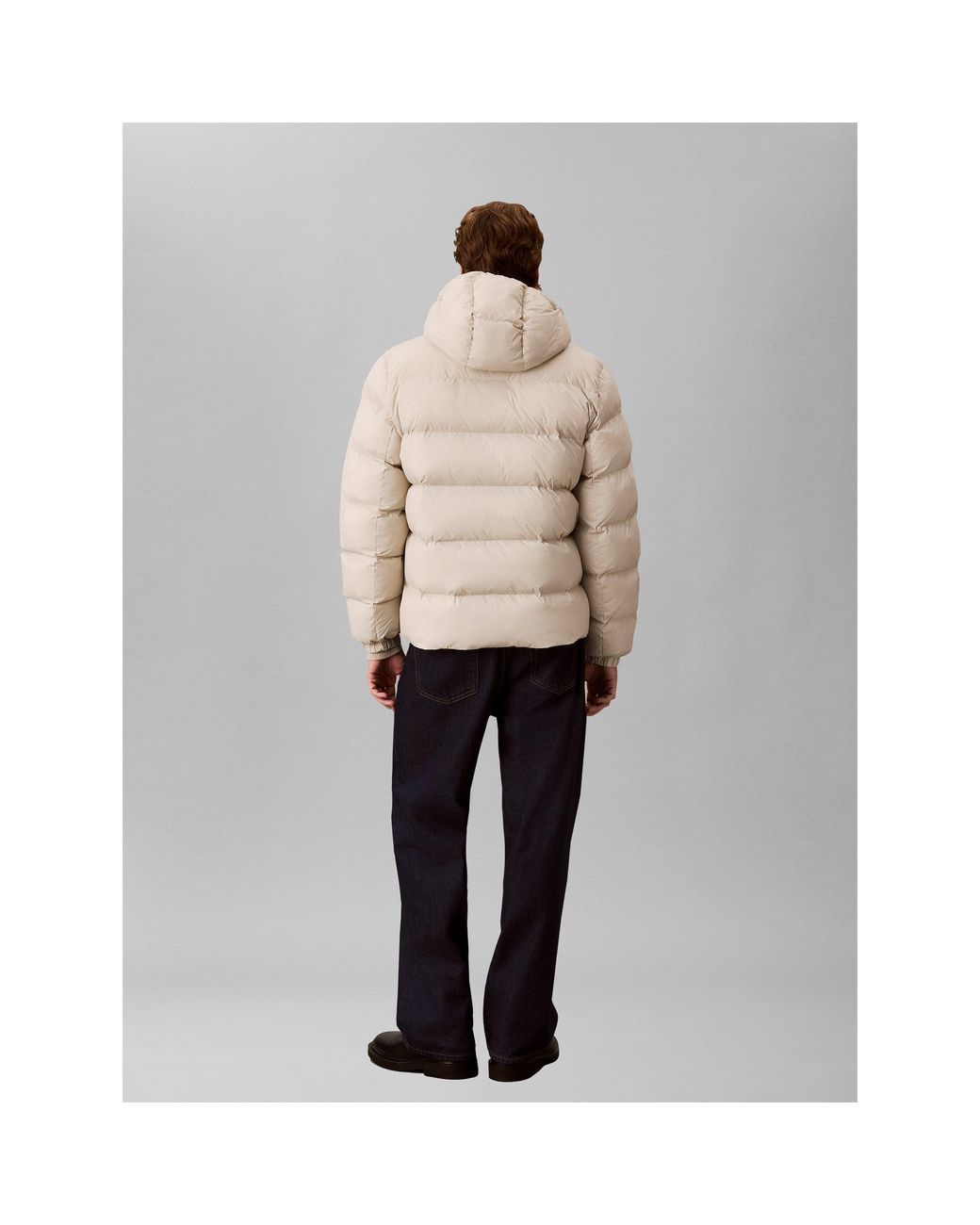 Calvin Klein Natural Hooded Full-Zip Water-Resistant Short Puffer Jacket for men