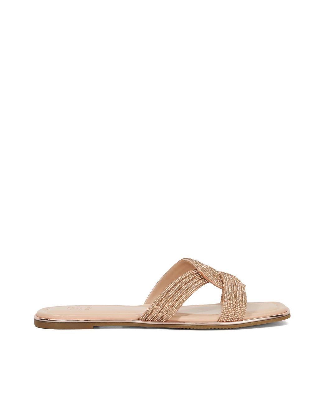 Dune Natural Lavenham Flat Sandals