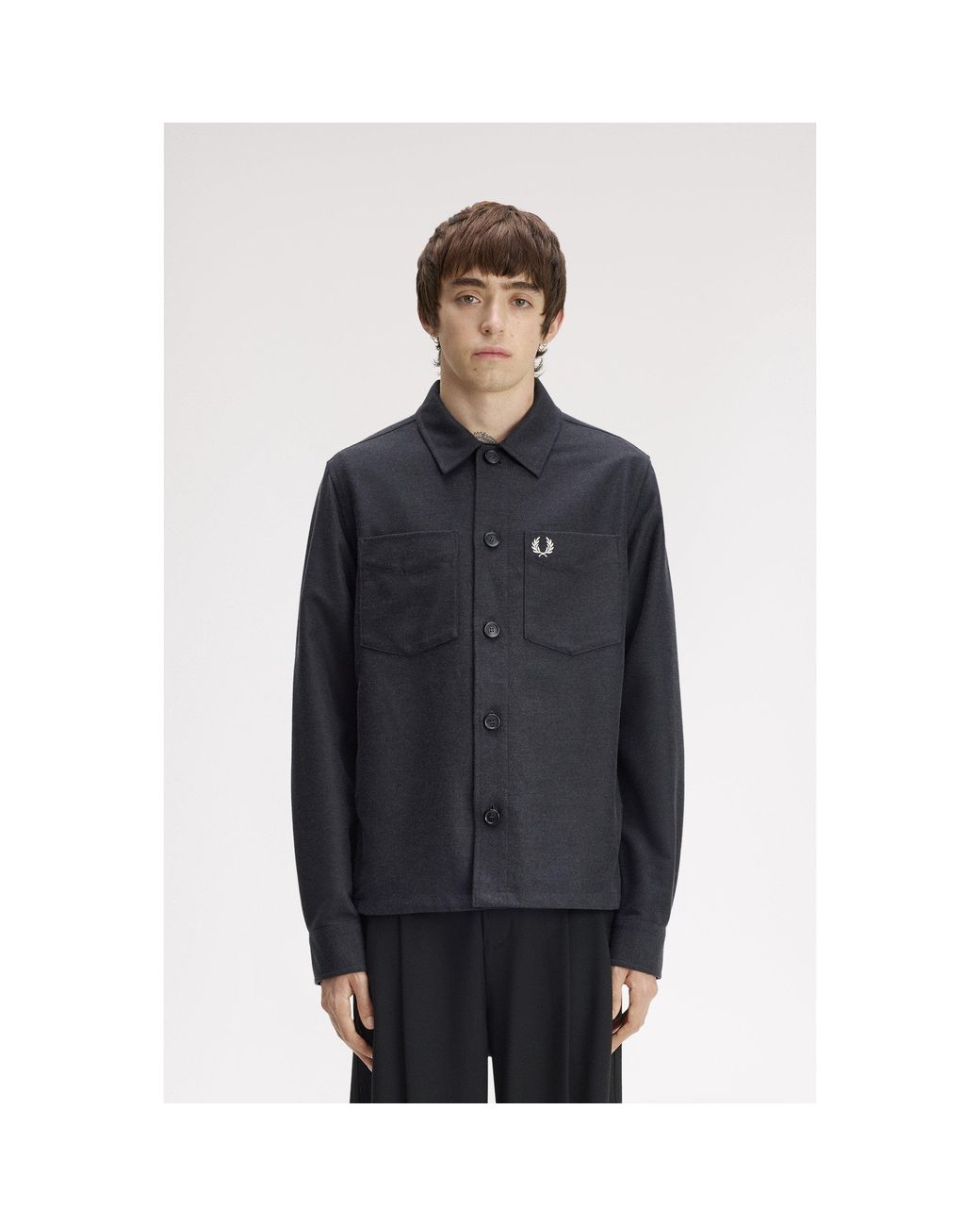 Fred Perry Blue Fred Cotton Overshirt for men