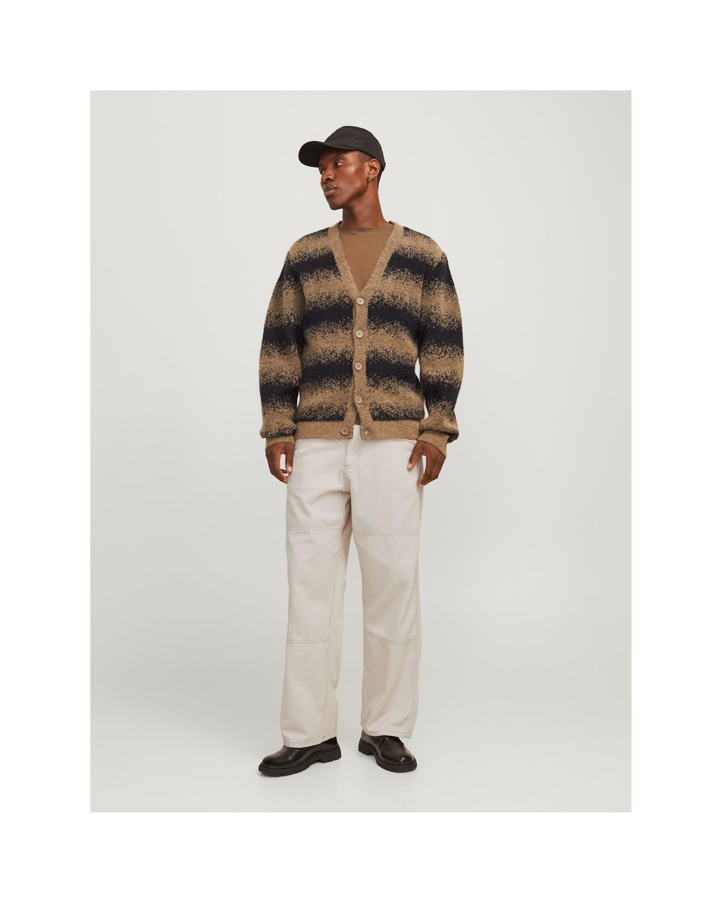 Jack & Jones Natural Owen Wide Leg Trouser for men