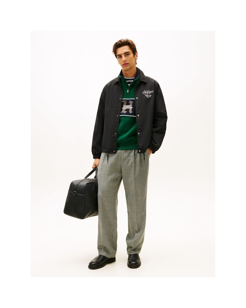 Tommy Hilfiger Black Racing Coach Jacket for men