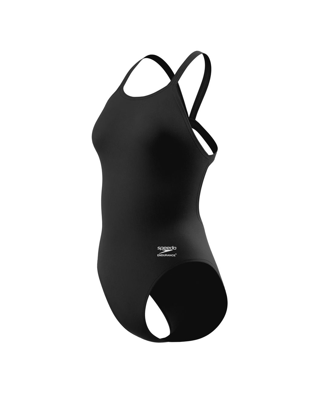 Speedo Black Solid Endurasoft Leaderback High-Leg One-Piece Swimsuit