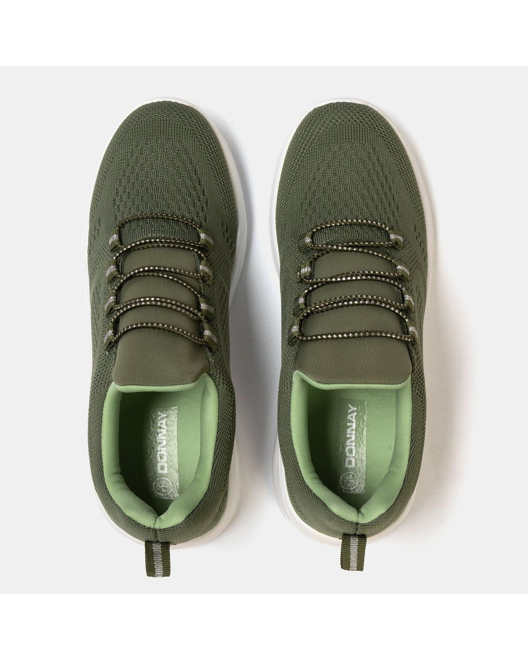 Donnay Green Knit Runner Slip On Trainers