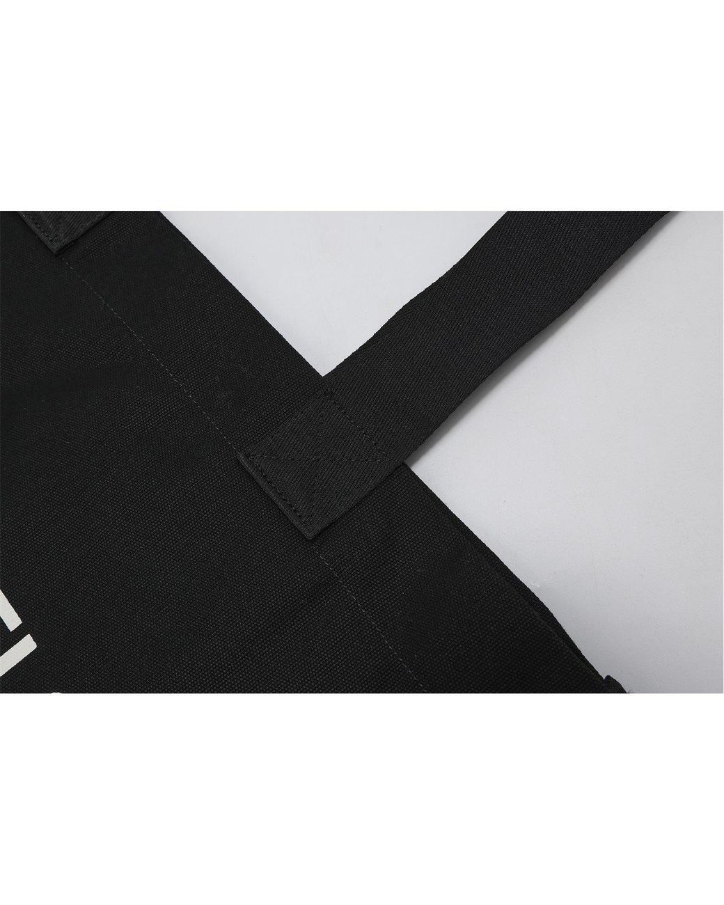 Flannels Black Canvas Logo Tote Bag