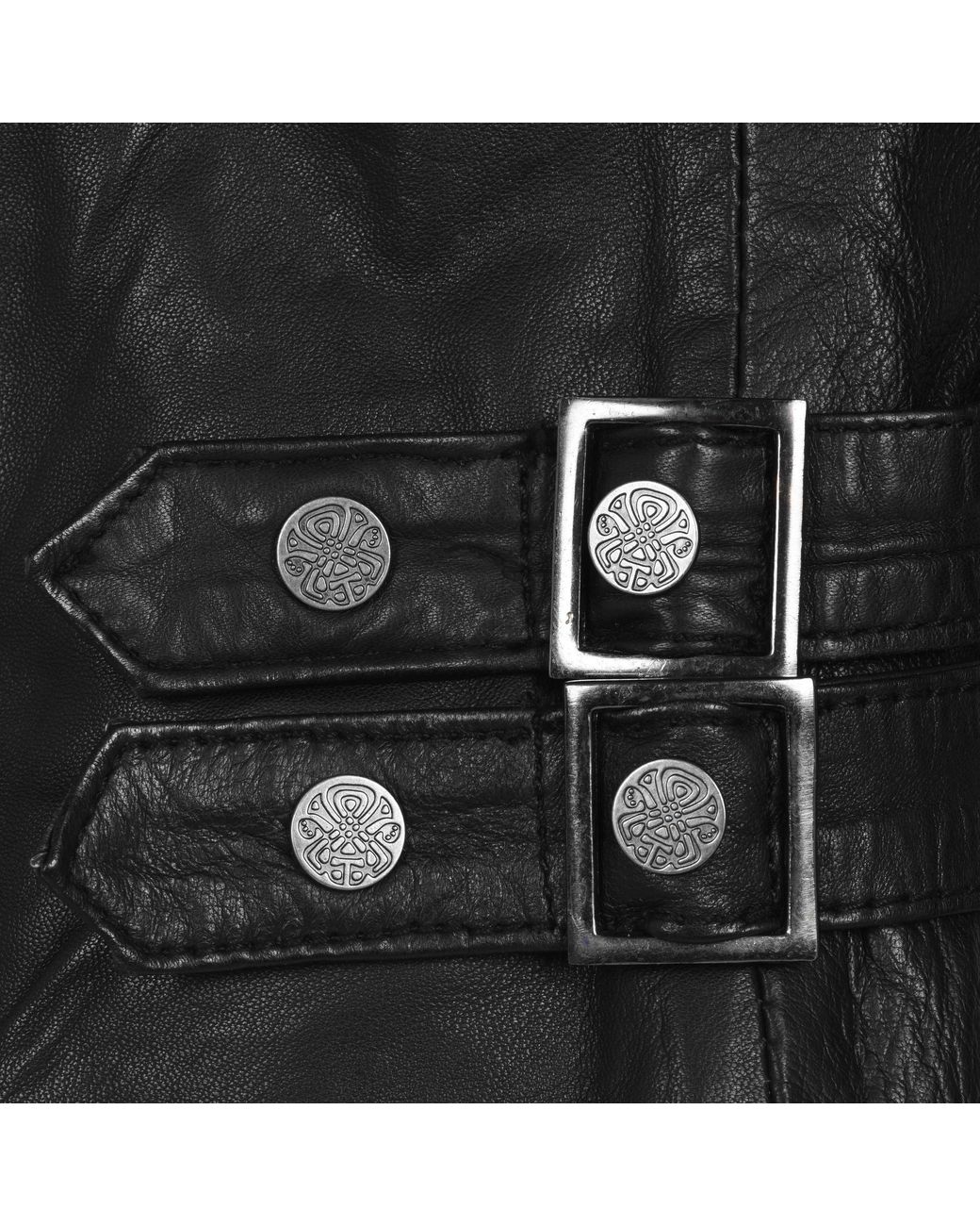 Biba Black Biker Long Sleeve Leather Jacket