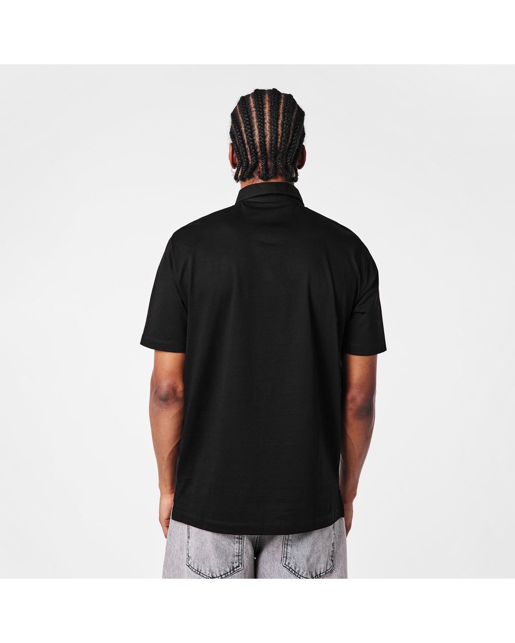 ARMANI EXCHANGE Black Ax Badge Short Sleeve Polo Shirt for men