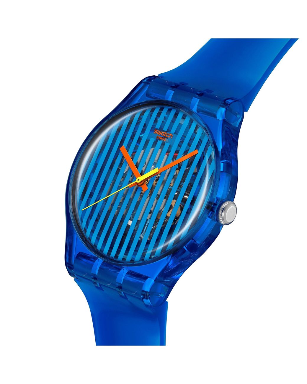 Swatch Blue Smash It! Silicone Analogue Quartz Watch
