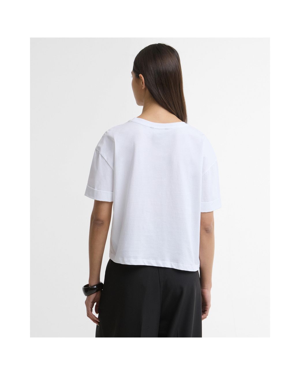 Barbour White Cropped Crop Top