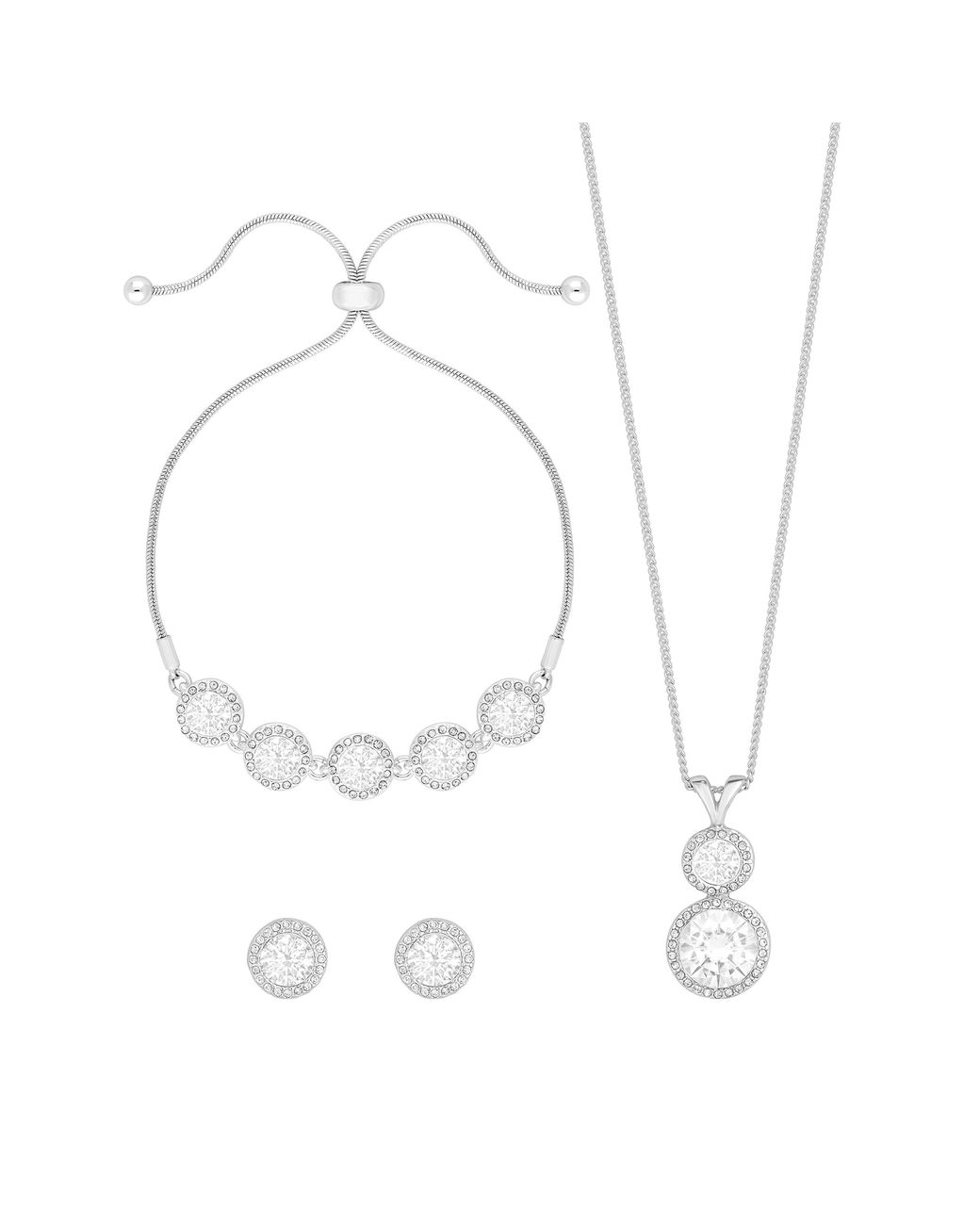 Jon Richard Black Plated Crystal Halo Trio Set