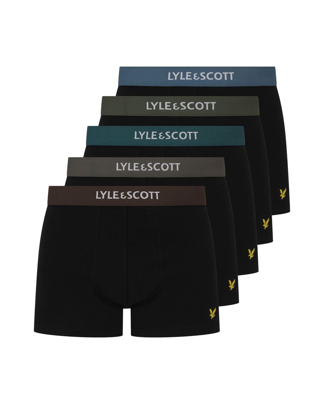 Lyle & Scott Black Lyle 5 Pack Trunks for men