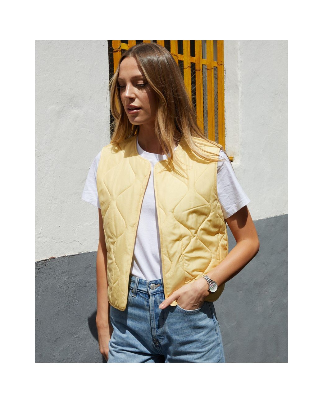 Threadbare Yellow Cabos Lightweight Gilet