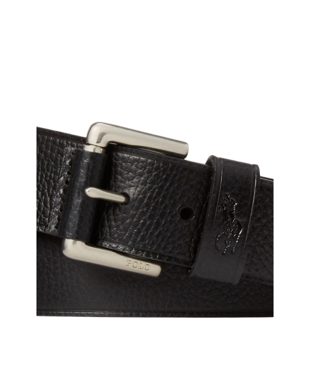 Polo Ralph Lauren Black Keep Pebbled Leather Belt for men