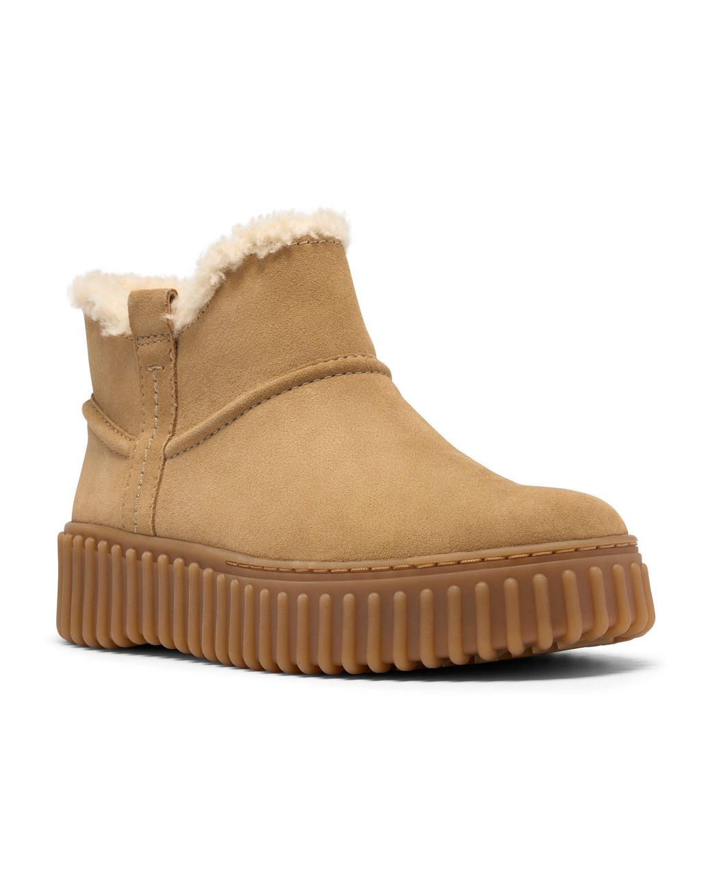 Clarks Brown Torhill Warm Suede Flat Ankle Boots