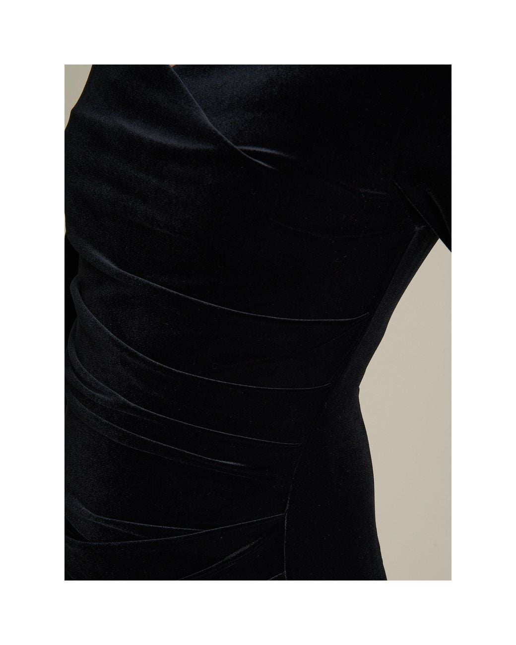 Gina Bacconi Black Sophie Velvet Maxi Dress With 3/4 Sleeve