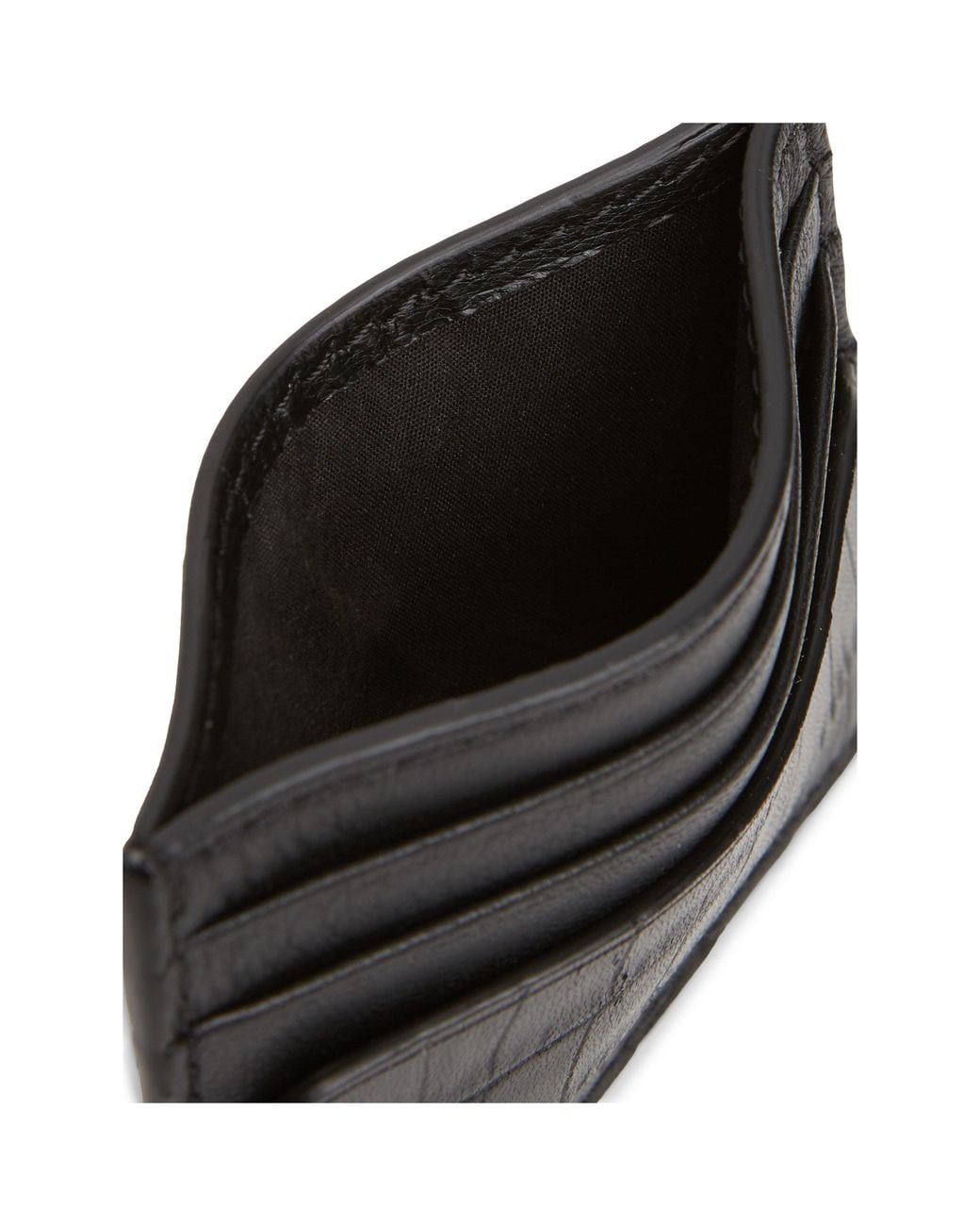Tommy Hilfiger Black Leather Croc Cardholder for men