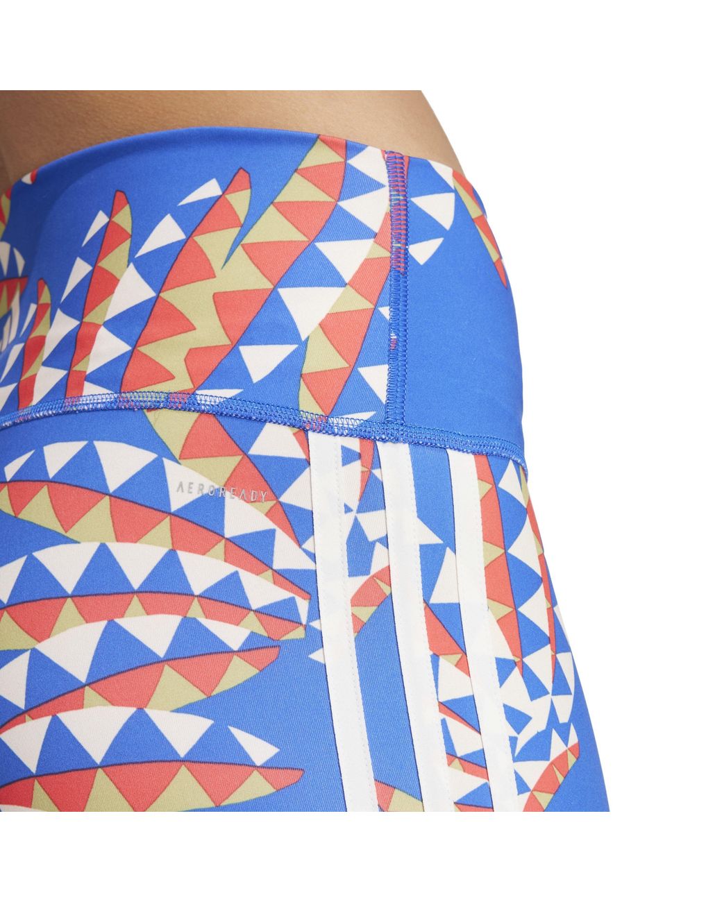 Adidas Blue Farm Geometric Patterned Shapewear Leggings
