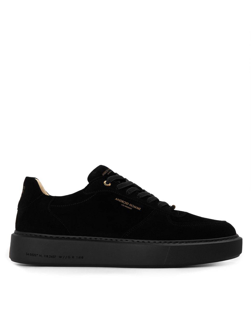 Android Homme Black Manhattan Suede Low-Top Trainers for men