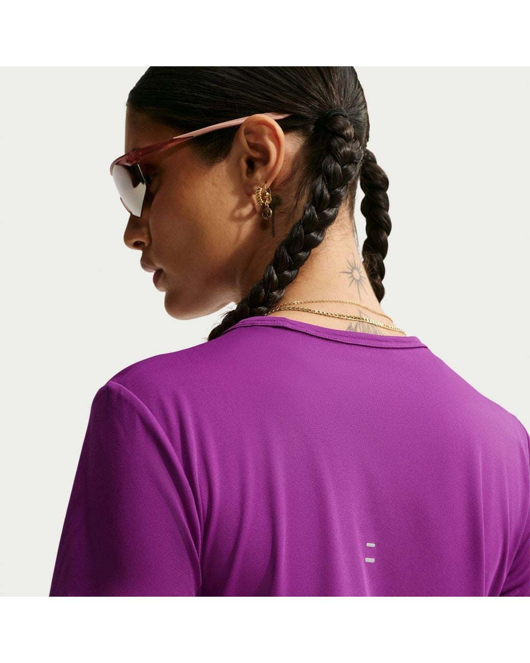 Nike Purple Tempo Dri-Fit Short-Sleeve Running Top