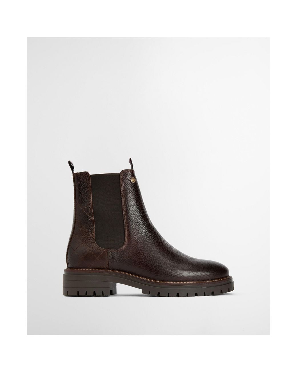 Barbour Brown Quilted Leather Chelsea Boots