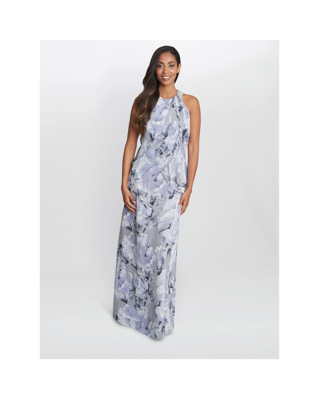 Gina Bacconi Blue Esty Long Printed Maxi