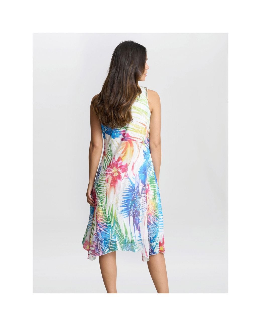 Gina Bacconi Blue Eliza Sleevelss Asymmetric Hem Dress