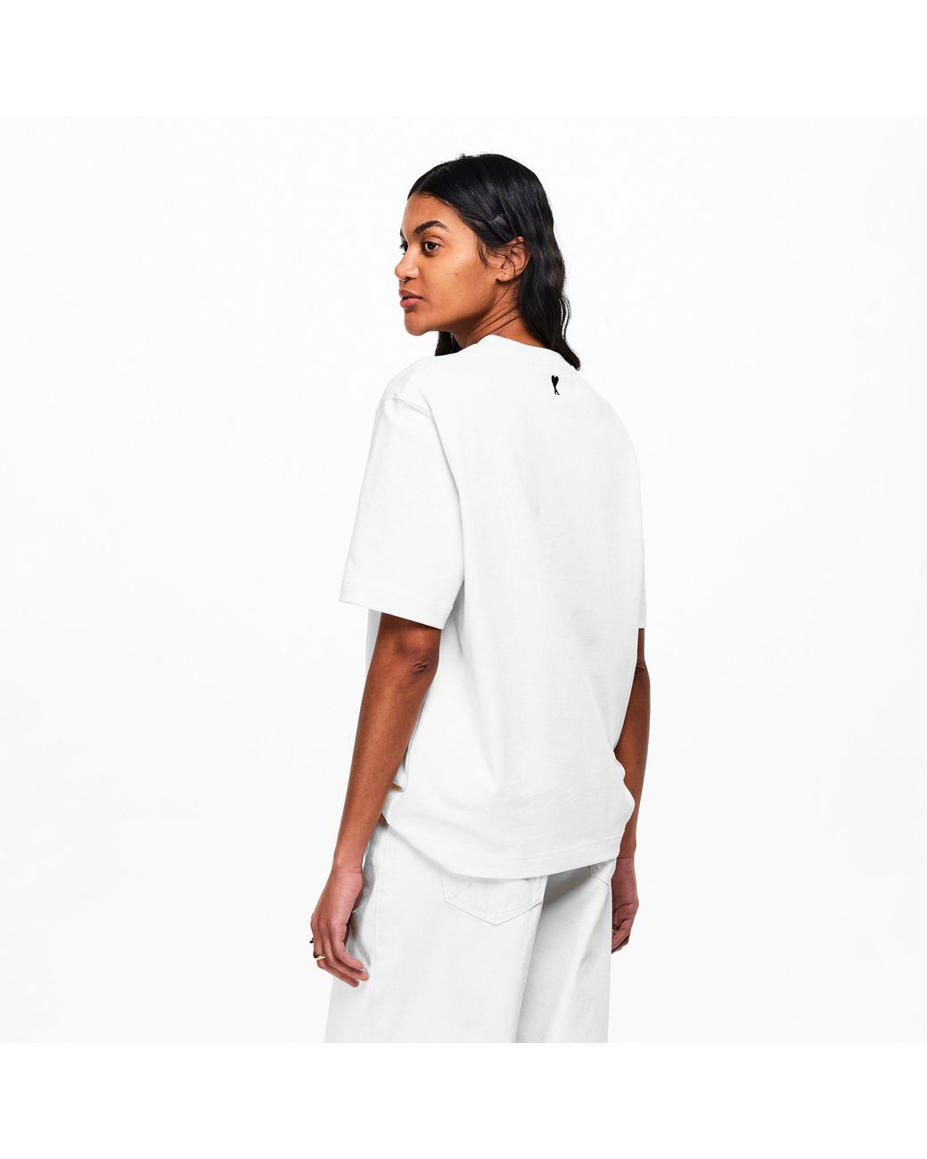 AMI White Ami Label Tee Ld61