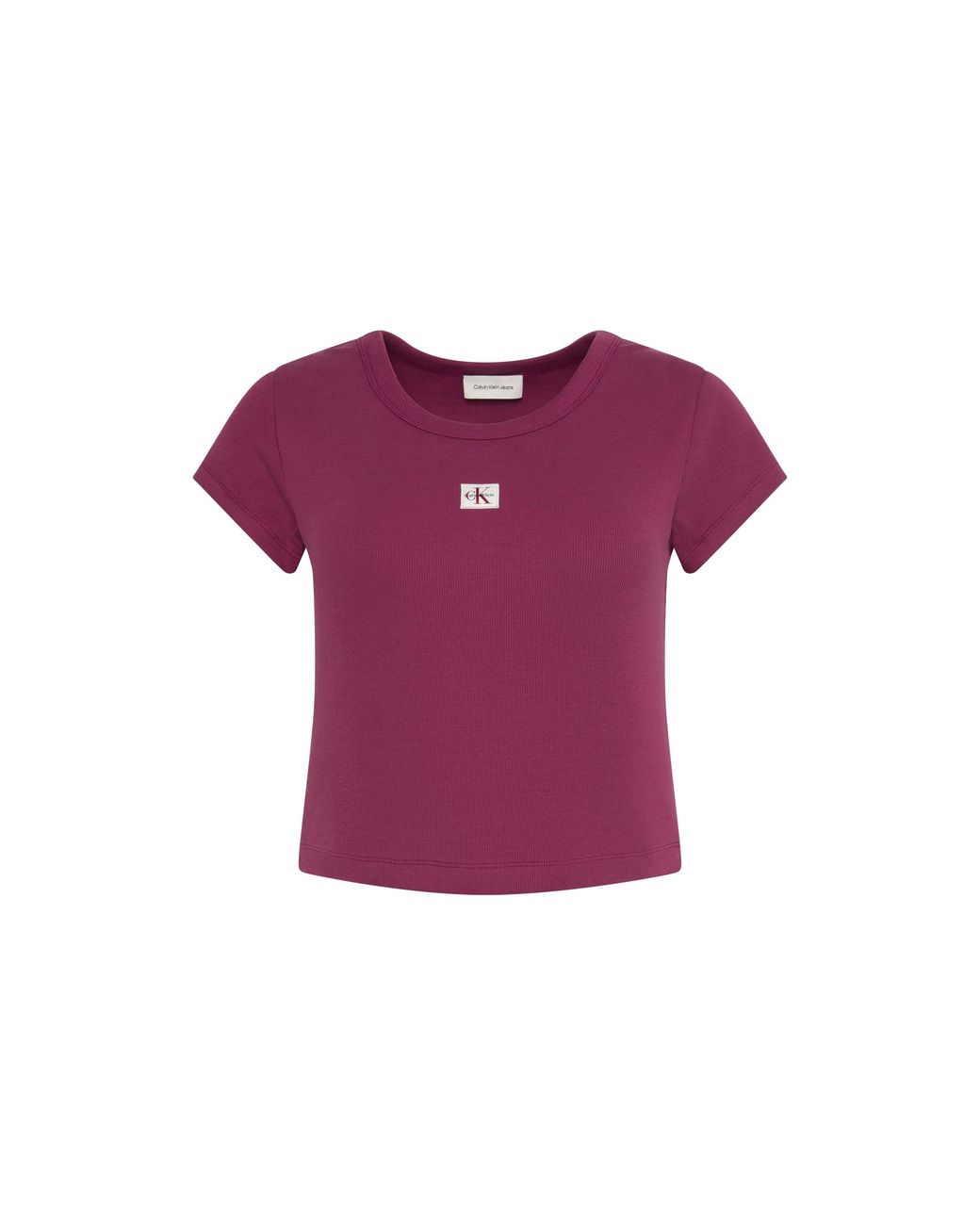 Calvin Klein Purple Woven Ribbed Baby Tee